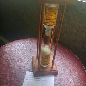 Hand Crafted Wooden Hourglass with Glass Bottles